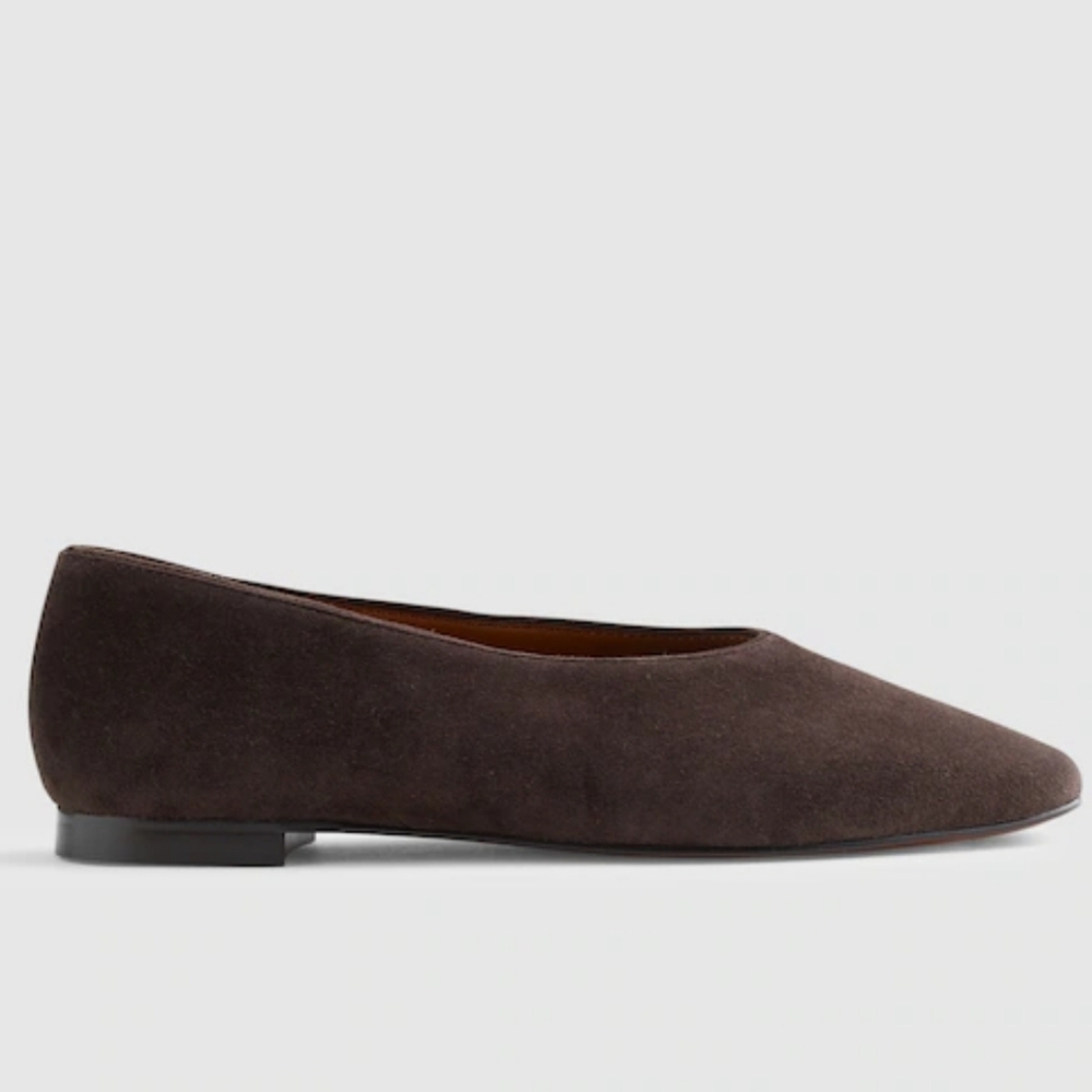 Madewell The Mylie Ballet Flat in Suede Leather - Dark Carob